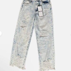 Almost Famous I Size 3 Distressed 90s Fit Mom Jeans Acid Wash New
